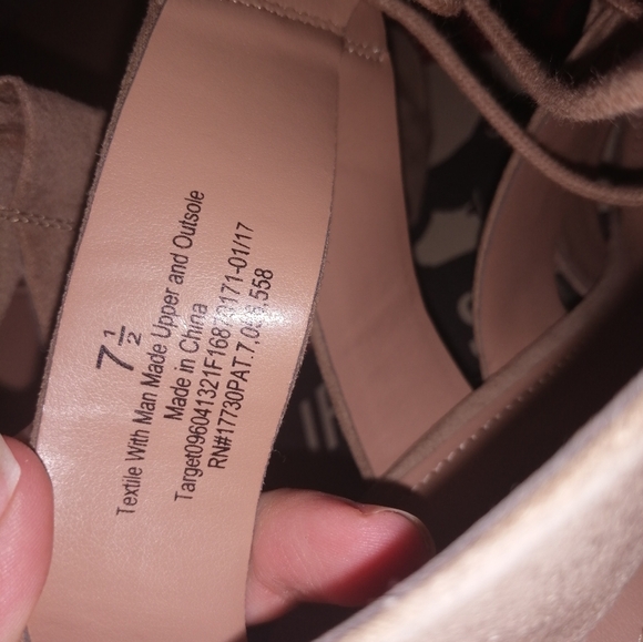 Merona Target Taupe Harriet Lace Up Heeled Faux Suede Quarter Strap Sandals - Picture 2 of 9